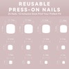 Pink Press on Toenails Short Square Fake Nails Acrylic Glossy