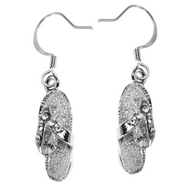 Flip Flop Earrings SilverTone by Cape Cod Jewelry-CCJ