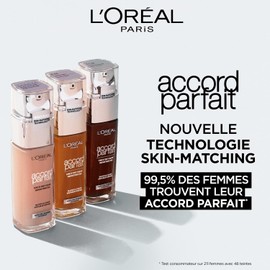 L'Oréal Paris - Liquid Foundation - Hydration 24 Hours - Hyaluronic Acid Formula - All Skin Types - Colour: Coffee (10.5N) - Perfect Accord - 30ml