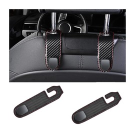 Bittwee 2PCS Car Headrest Hook, Leather Automotive Back Seat Hanger Holder Hooks Storage Organizer for Purse Drink Grocery Bag Coat Handbag, Vehicle Organize Accessories