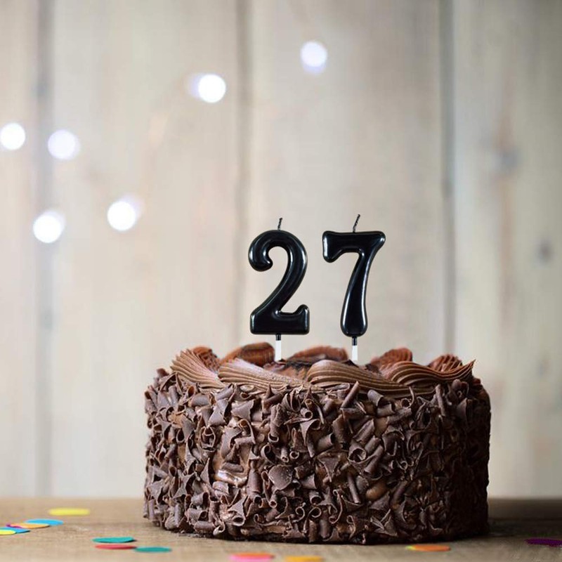 Black Number Birthday Candles (Number 8)