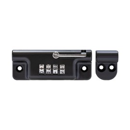 ABUS CL/DFNLI Security Bolt with Number Combination 322/112 Black - Door Bolt for Gates, Stable Doors, Animal Cages, Cabinets, Sheds and Wooden Boxes - 4 Digit Selectable Combination Code
