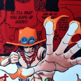 WAIFUWORLD SHOP One Piece Portgas D. Ace Play Mat with Zones Trading Card Game Playmat Compatible with One Piece Trading Card Game Card Game Card Game Portgas D. Ace