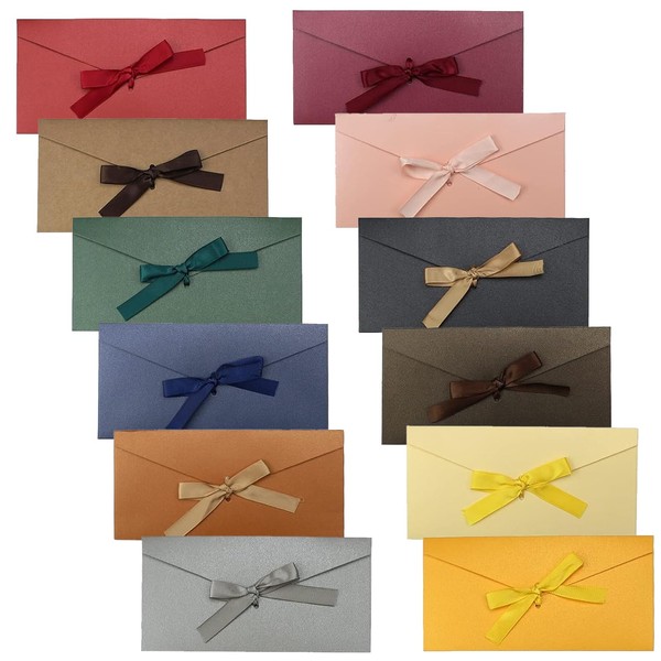 yivom Pack of 12 Gift Envelopes Coloured Envelopes Christmas Coloured
