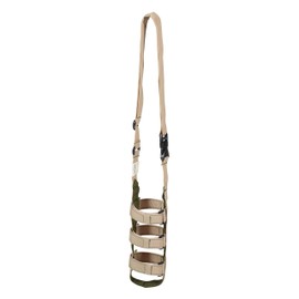 Captain Stag Pearl Metal UE-4915 Bottle Holder, Plastic Bottles, Shoulder Strap, Adjustable Length, Compatible with Plastic Bottles 16.9 fl oz (500 ml) to Stainless Steel Bottles 0.5 gal (1.5 L), Beige & Olive