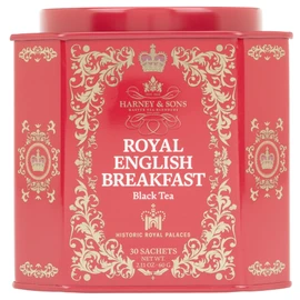Harney & Sons Royal English Breakfast Tea – 30 Sachet Tin | Kenilworth Ceylon & Kenyan Milima Black Tea Blend, Kosher Certified & Gift-Ready (Tin Design May Vary)