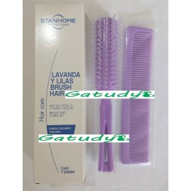 Stanhome Set De Cepillo Y Peine Capilar Color Lavanda Stanhome