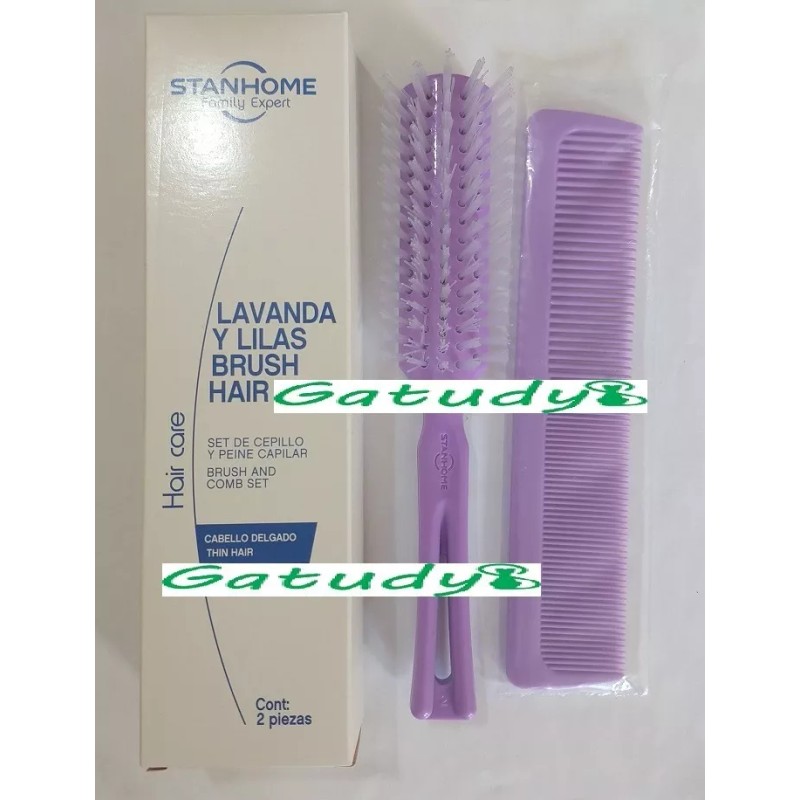 Stanhome Set De Cepillo Y Peine Capilar Color Lavanda Stanhome