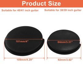 Piutouyar 4 Pack Acoustic Guitar Sound Hole Cover, 2 Pack 38/39 Inch & 2 Pack 40/41 Inch Guitar Mute Soundhole Covers Feedback Buster for Acoustic Folk Guitars