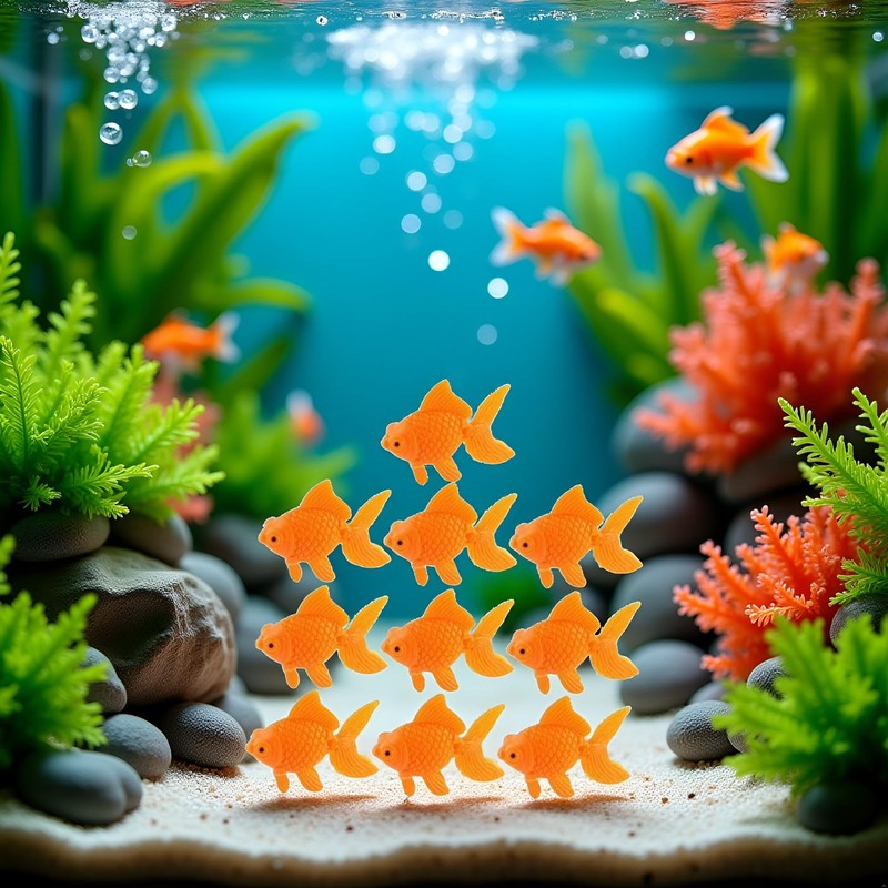 WsjiaboFux 10Pcs Orange Aquarium Fish Bowl Tank Artificial Floating Plastic