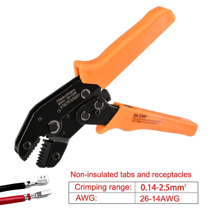 Heschen Mini Ratchet Crimper Plier, SN-02WF, Cord End Terminals Crimping