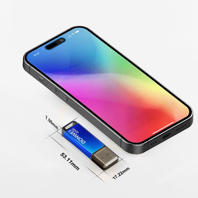 DONWEI USB Stick 32 GB Memory Stick 2.0 Blue