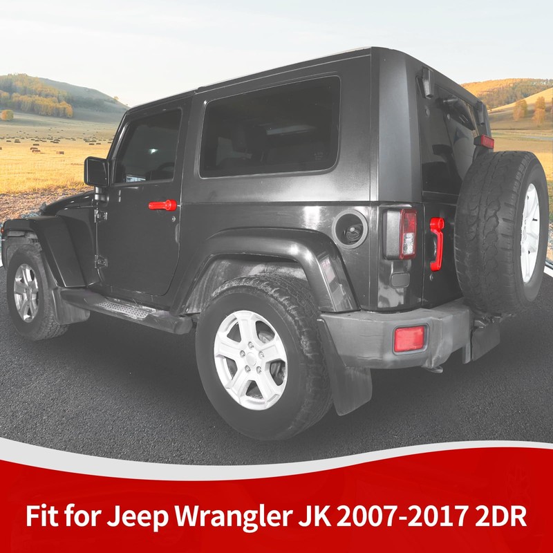 JOSHELA for Jeep JK Door Handle Cover Trim Red for