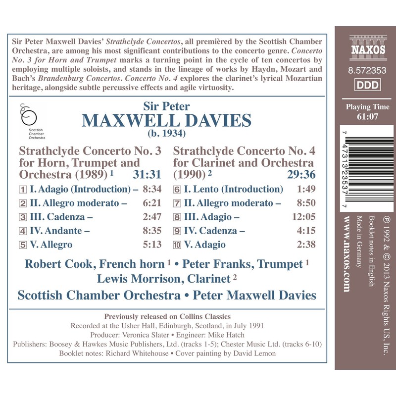 Maxwell Davies: Strathclyde Concertos Nos 3/ 4