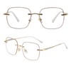 WEMOOTANTS 2 Pack Frameless Reading Glasses 1.5 for Women Square