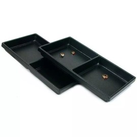 FindingKing 2 Black Plastic 2 Compartment Jewelry Tray Inserts