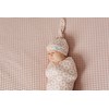 Copper Pearl Baby Beanie Hat Top Knot Stretchy Soft Star