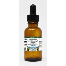 Terravita Psyllium, Kelp, and Chlorophyll Formula Glycerite Liquid Extract (1:5) - Vanilla Flavored (1 oz, ZIN: 523498) - 2 Pack
