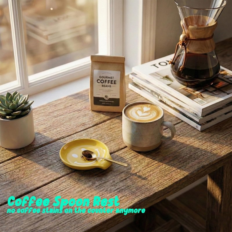 Molybdix Coffee Spoon Rest, Smiley Face Ceramic Spoon Holder For