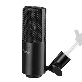 FIFINE XLR Microphone, Condenser Podcast Mic for Recording, Vocal, Voice-Over Streaming, Podcast, Singing, Cardioid Studio Microphone, Metal Material, Black-K669C