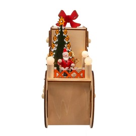 Kurt S. Adler Kurt Adler 8.30-Inch Battery Operated 6-Light LED Santa Sleigh Advent Calendar, Tan