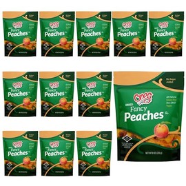 Oneg Dried Fancy Peaches, Dried Fruit Snack, Gluten Free, All Natural, Healthy Snack for Kids and Adults, No Sugar Added, Non-GMO, Vegan, No Sodium, Kosher Peach Slices Snack in Resealable Bag, 96 0z, 12 Pack