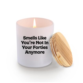 Smells Like You're Not in Your Forties Anymore Candle 50th Birthday Gifts for Women Men Scented Candles Home Office Jar Candles Lavender Scent Soy Wax Candle 9.5 oz