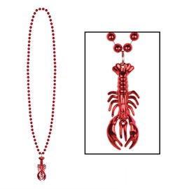 Beads with Crawfish Medallion Pack of 12