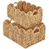 FairyHaus Wicker Basket 2Pack, Handwoven Scalloped Wicker Storage Basket with