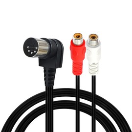 Hanprmeee Right Angle Din 5 Pin to RCA Cable, 90 Degree 5 Pin Din Male to 2 RCA Female Professional Grade Audio Cable for Ban-g & Oluf-sen, NAI-m, Qu-ad, Stereo Systems (1.5M)