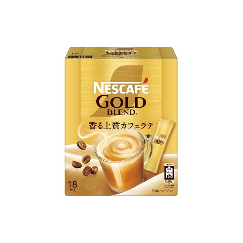 Nescafe Gold Blend Stick Coffee, 18 P., Box, Latte, Individual