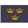 ROYAL SWEDEN FLAG (MEDIEVAL). THREE CROWNS. PREMIUM SATIN QUALITY. BIG