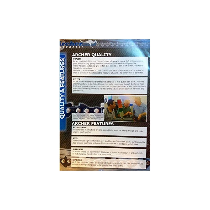 Archer Chainsaw Chain 25ft Roll .404 .063 FULL CHISEL Chain