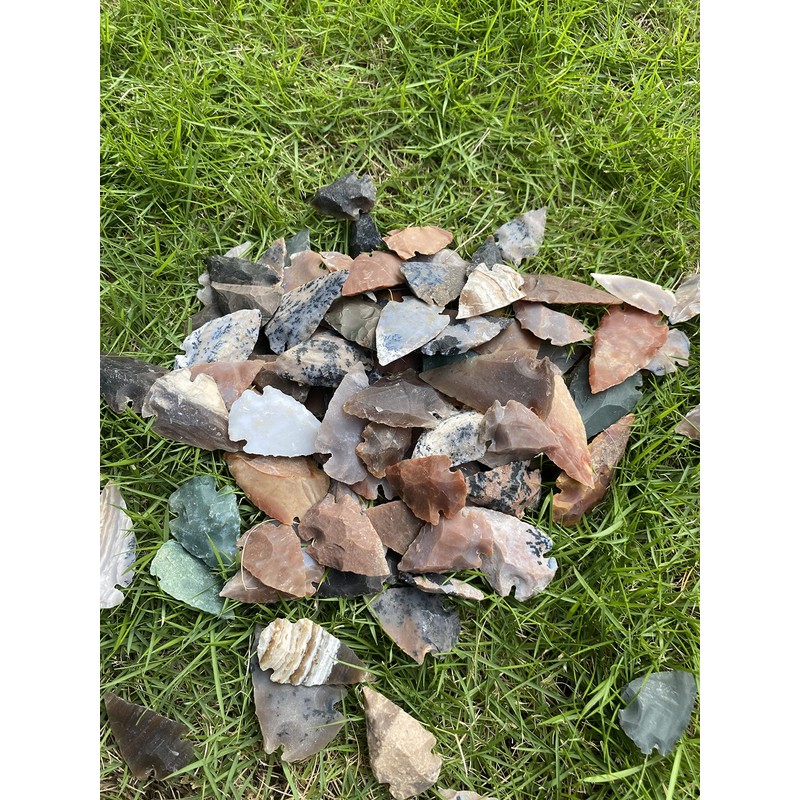 50 PC Lot Flint Arrowhead OH Collection Project Spear DIY