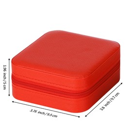 LETURE 3 Pieces Small Jewelry Box Organizer for Travel, Portable Mini Travel Jewelry Organizer Display Storage Box For Rings Earrings Necklaces Gifts (3PCS Red)