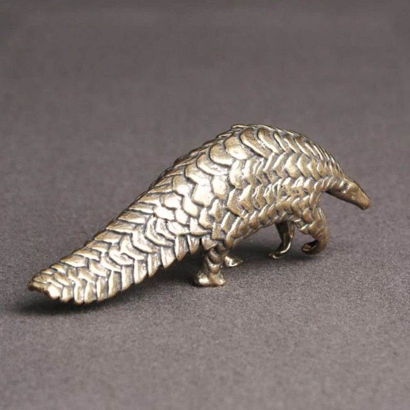Brass Pangolin Figurine Statue Figurines Animal Sculpture Collectibles for Luck