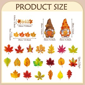 Umigy 25 Pcs Fall Magnets for Refrigerator Thanksgiving Fridge Magnet Decoration Hello Fall Garage Door Magnets Maple Leaf Gnome Magnet Decoration for Locker Fridge Car Mailbox Cabinets Home Decor