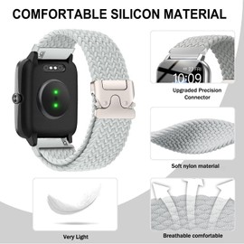 VELULYX Nylon Braided band Compatible with Veryfit IDW19/IDW13/IDW15/IDW18, 22MM Elastic Band for Goryfit Smart Watch T50/T60/T70/P66/P66D/P72/P95/P99, Y66/Y6,YB54, H1/D1, G39, LW11/LW36/LW51