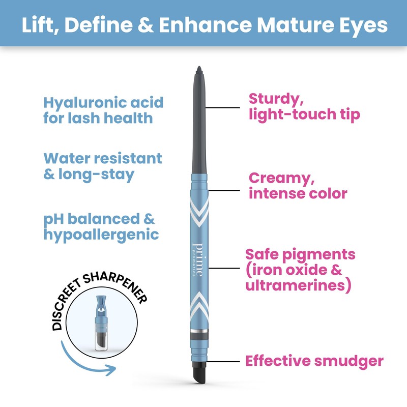 PRIME PROMETICS PrimeEyes Glide Eyeliner for Mature Women – Waterproof,