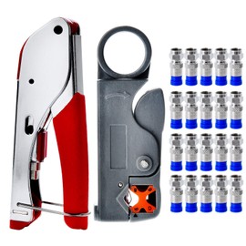 moinkerin Coaxial Cable Crimper Coaxial Cable Stripping Tool Cable Stripper for Coaxial Cable RG58 RG59 RG6 RG-62,Cable TV