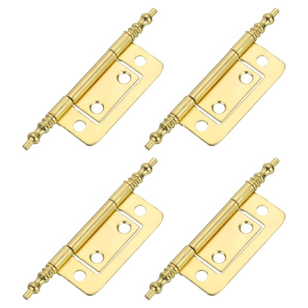 sourcing map 4 Pcs Metal Non-Mortise Hinges, Cabinet Door Hinges