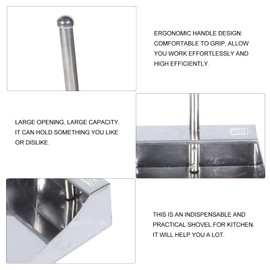 iplusmile Recogedor Con Mango 1 Uds. Recogedor De Basura De Acero Inoxidable Recogedor De Metal De Pie Recogedor Vertical