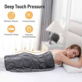 Wemore Weighted Lap Blanket 7lbs for Adults, Small Weighted Blanket for Travel, Calming, Relaxing, Napping and Sleeping, All-Season Weighted Lap Pad, Machine Washable, Dark Grey 24x29 inches