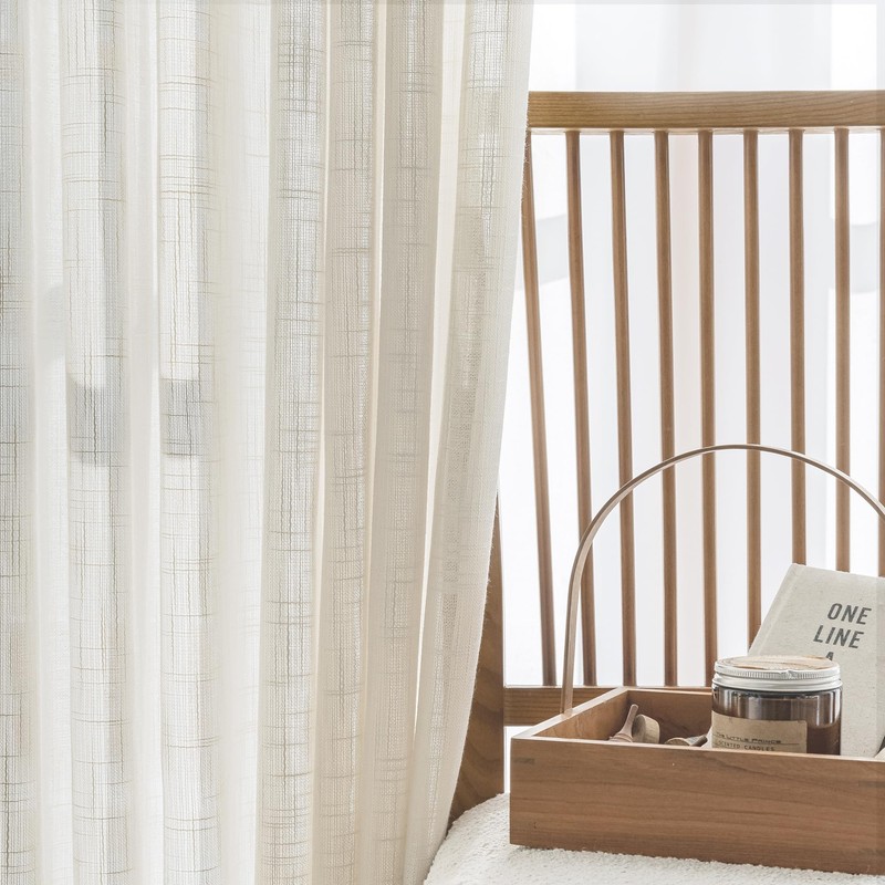 Fmfunctex - Cortina de puerta con textura de lino francés,