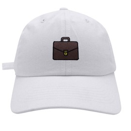 JPAK Briefcase Baseball Cap Embroidered Cotton Dad Hat - White