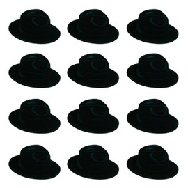 Beistle S66820AZ12 Velour Fedoras 12 Piece, OSFM, Black