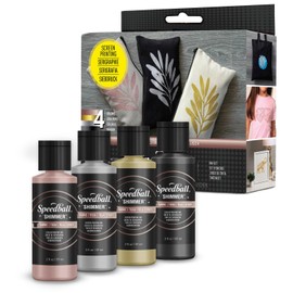 Speedball Opaque Fabric Screen Printing Ink, Metallic Color Sampler, 2-Ounce (4-Colors)