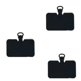 New ~ Unbreakable ~ Pack x 3 Units - Phone Tether ~ Universal Phone Holder for Lanyard Phone Strap Neck Holder Patch Anti Theft Patch ~ termoinjected ~ All Phone Models Black