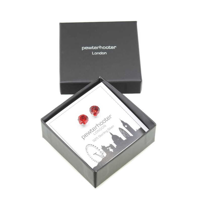 pewterhooter London Collection Large Women's Dark Orange Sparkling Sterling Silver