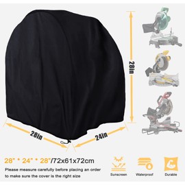 Power Miter Saws Cover,28L*24W*28H inch,High Density Waterproof Oxford cloth, suitable for most miter saws, planers, and machine tools, for indoor and outdoor use